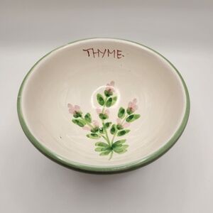 Williams Sonoma Herbs Flora Thyme Pedastal‎ Bowl, Italian Earthenware, Italy